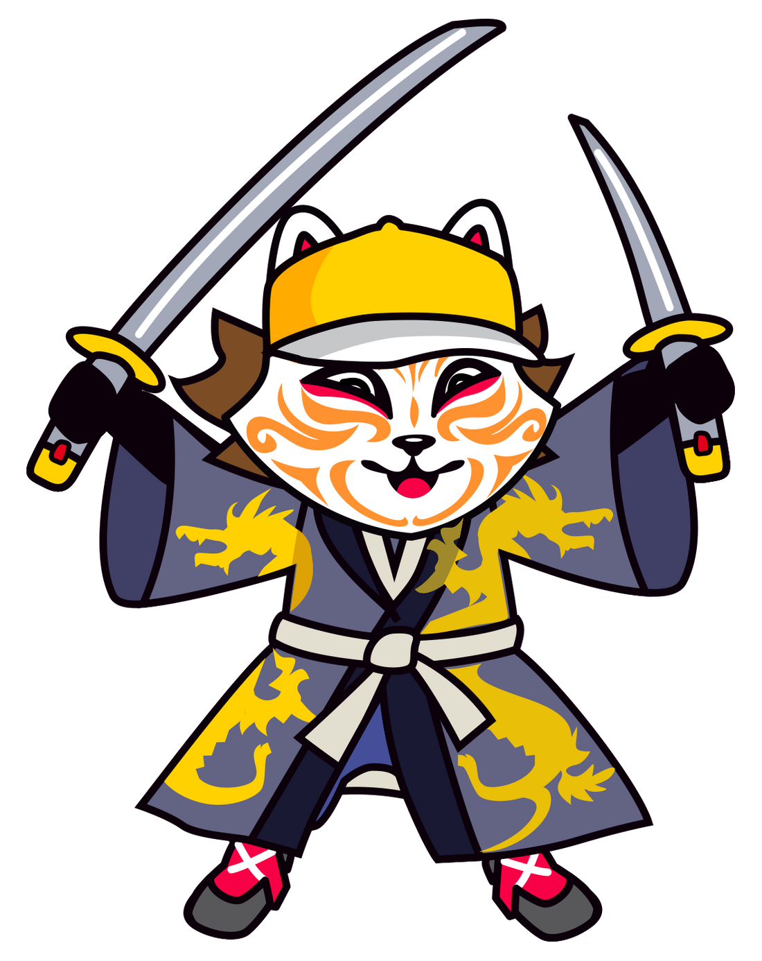 KID DRAGON — Kidstune Animkids Store, masque kabuki et double katana