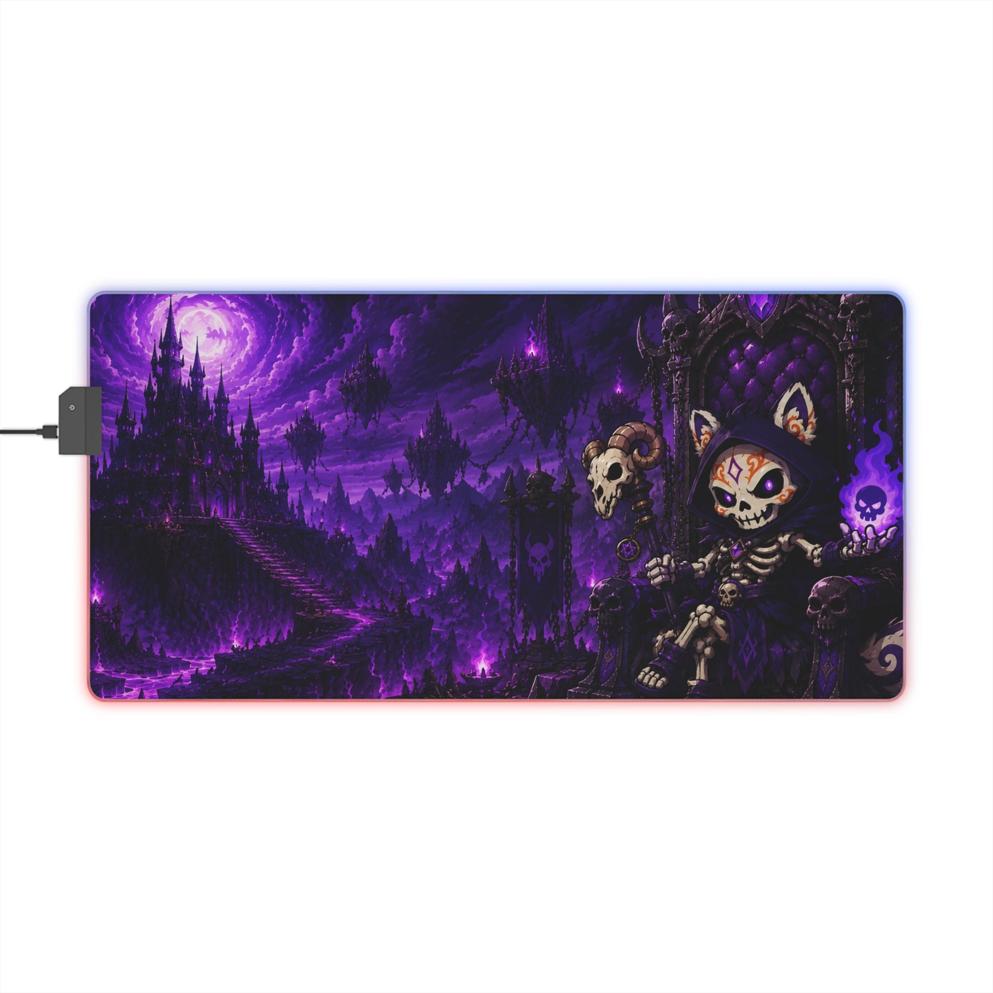 Tapis de souris Gaming RGB XXL Kid Skel – Trône des Ombres
