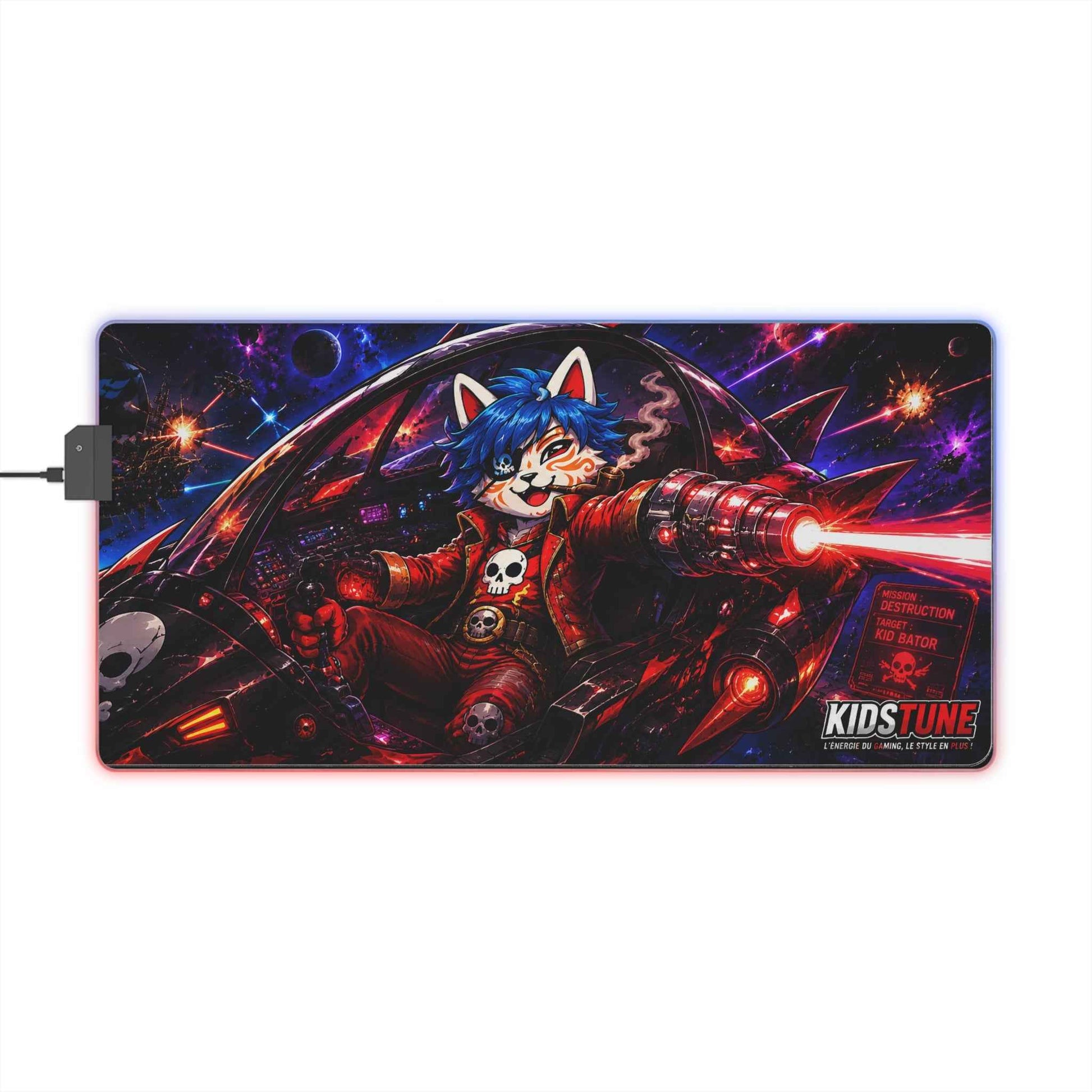 Tapis de souris XXL RGB – Kid Delta, Fléau de la Galaxie
