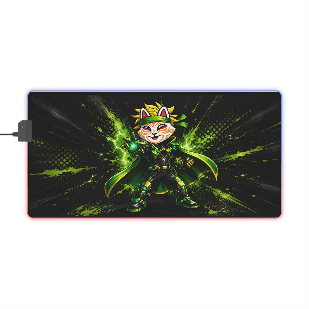 Tapis de souris LED RGB XXL Kid Comics – Héros de l'Énergie
