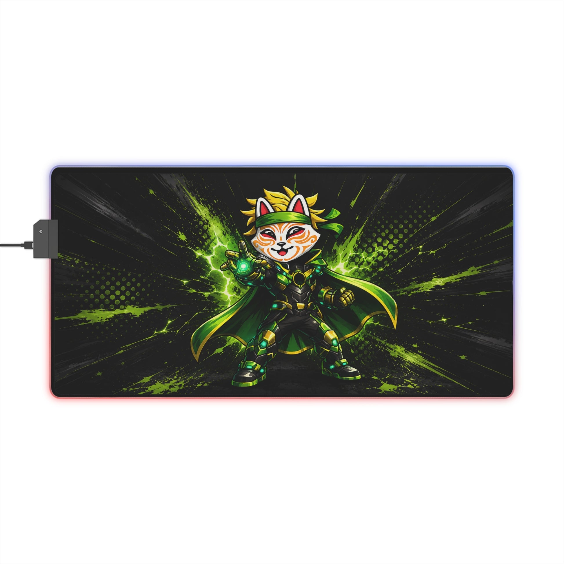 Tapis de souris LED RGB XXL Kid Comics – Héros de l'Énergie