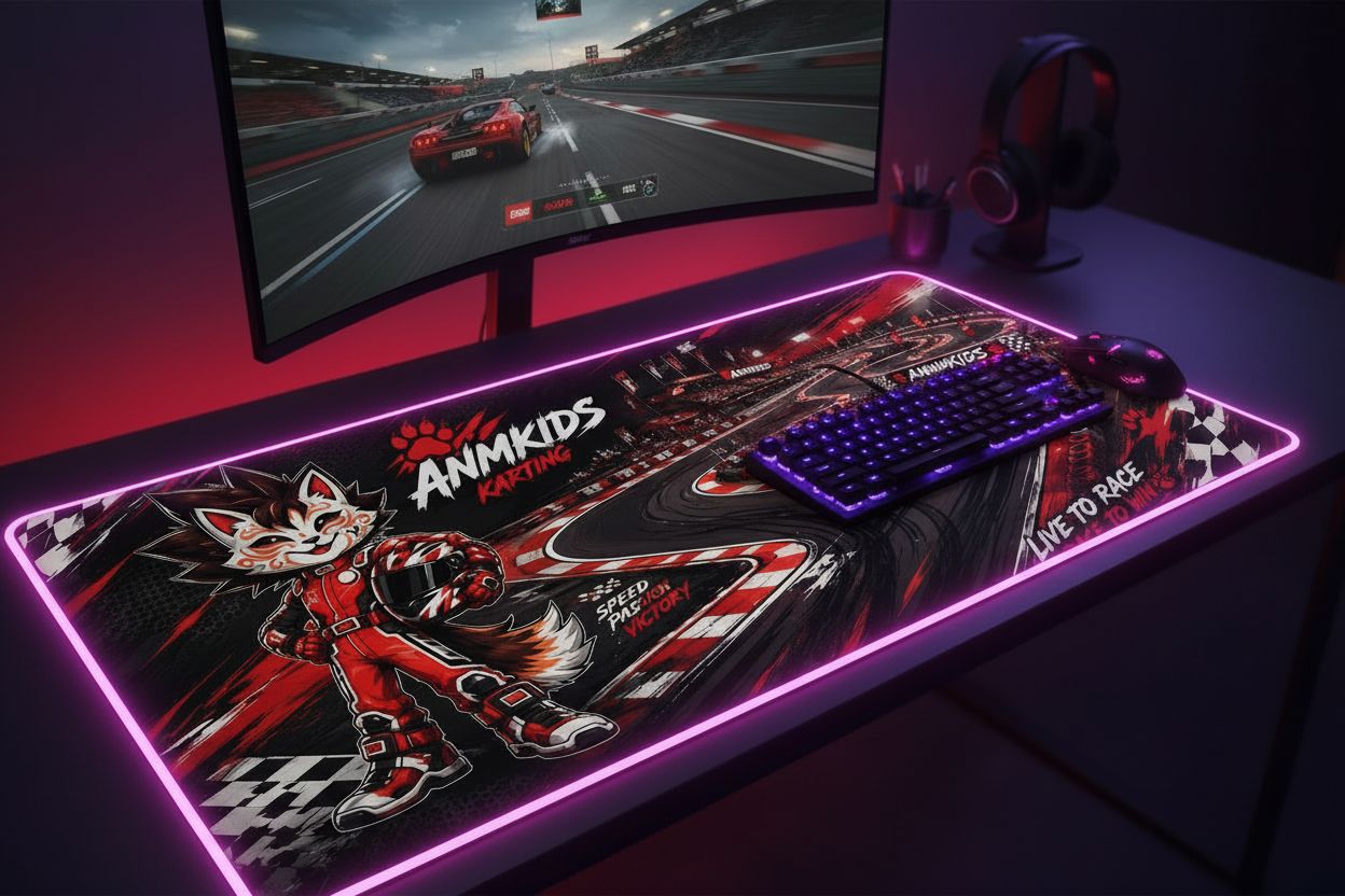 Tapis de souris LED RGB XXL Kid Pilote – Live to Race