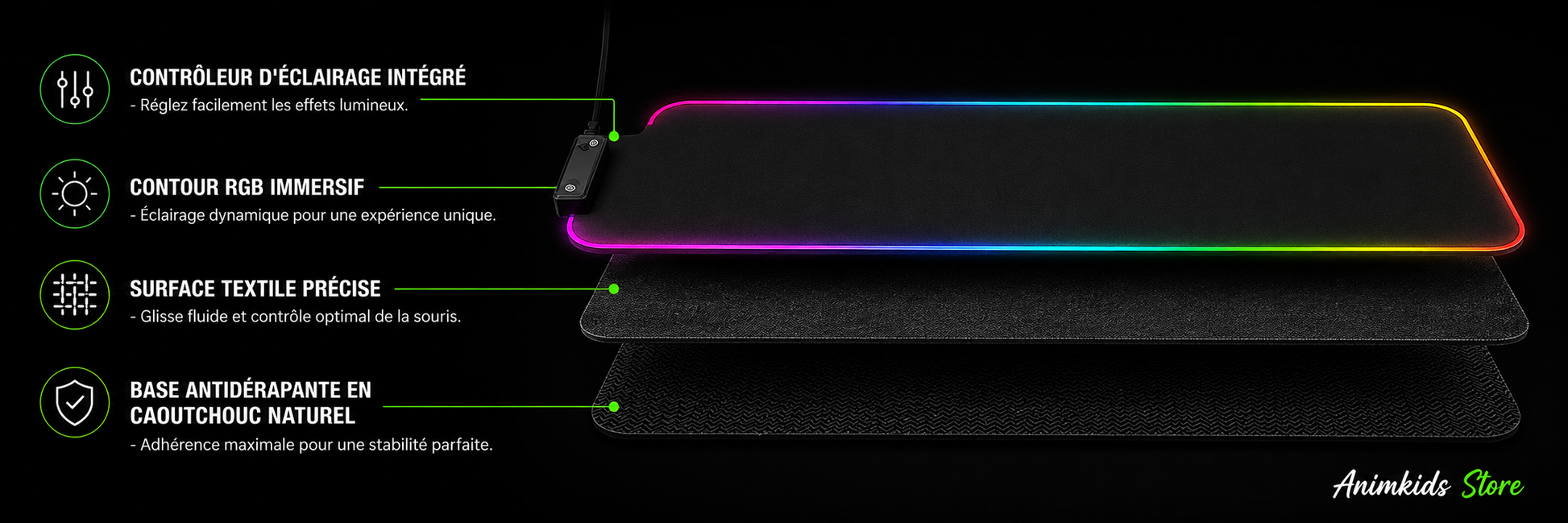 Tapis de souris XXL RGB – Kid Delta, Fléau de la Galaxie