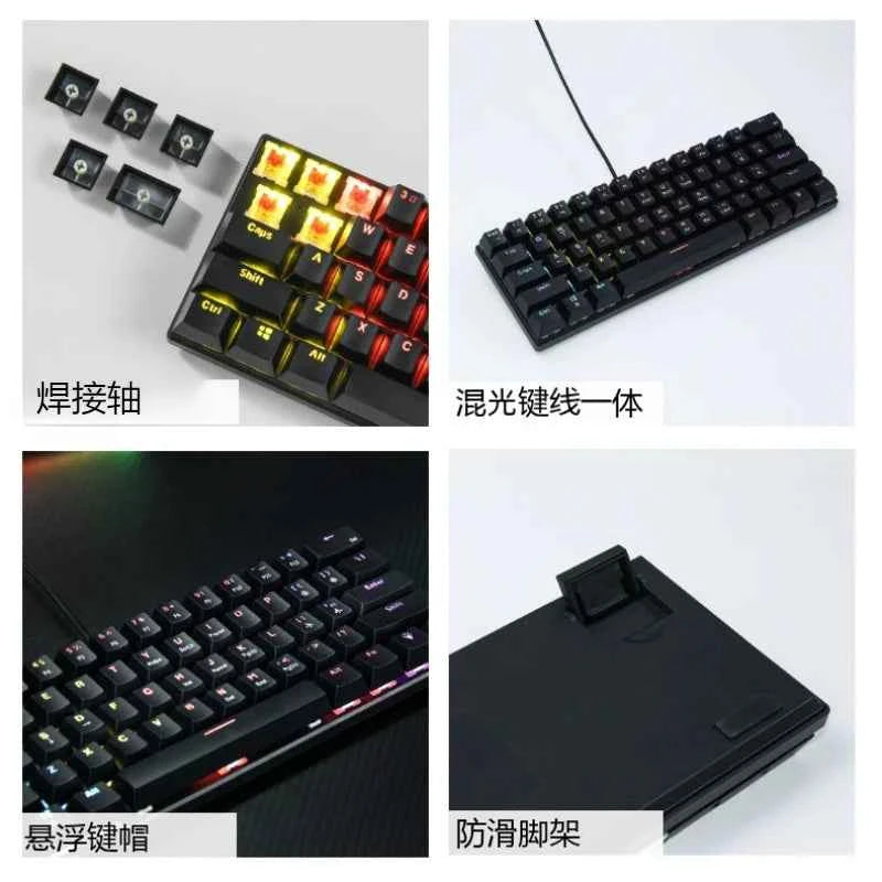 Teclado mecanico 60% gaming keyboard gamer mechanical keyboards pc teclados laptop oficina mini key board klavye teclas white