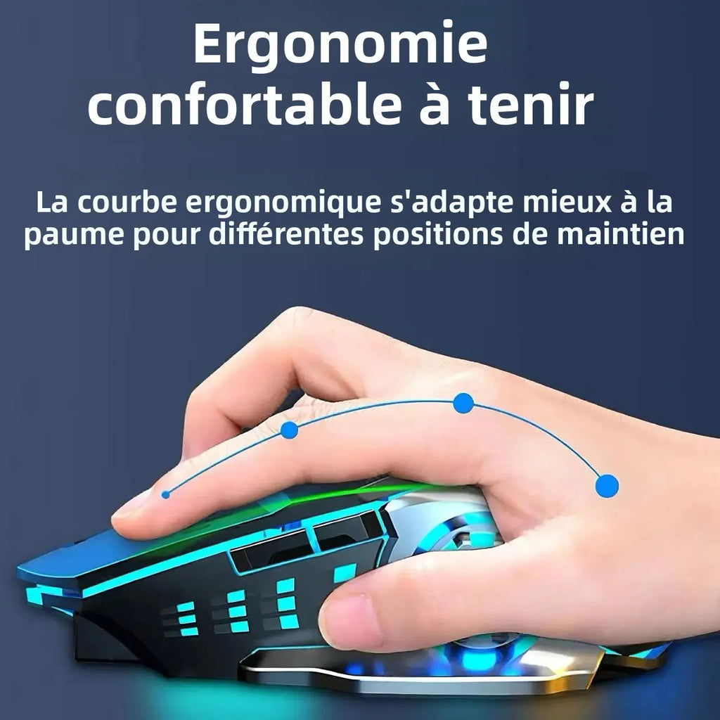 Souris Gaming RGB Bluetooth Double Mode – Sans Fil Rechargeable