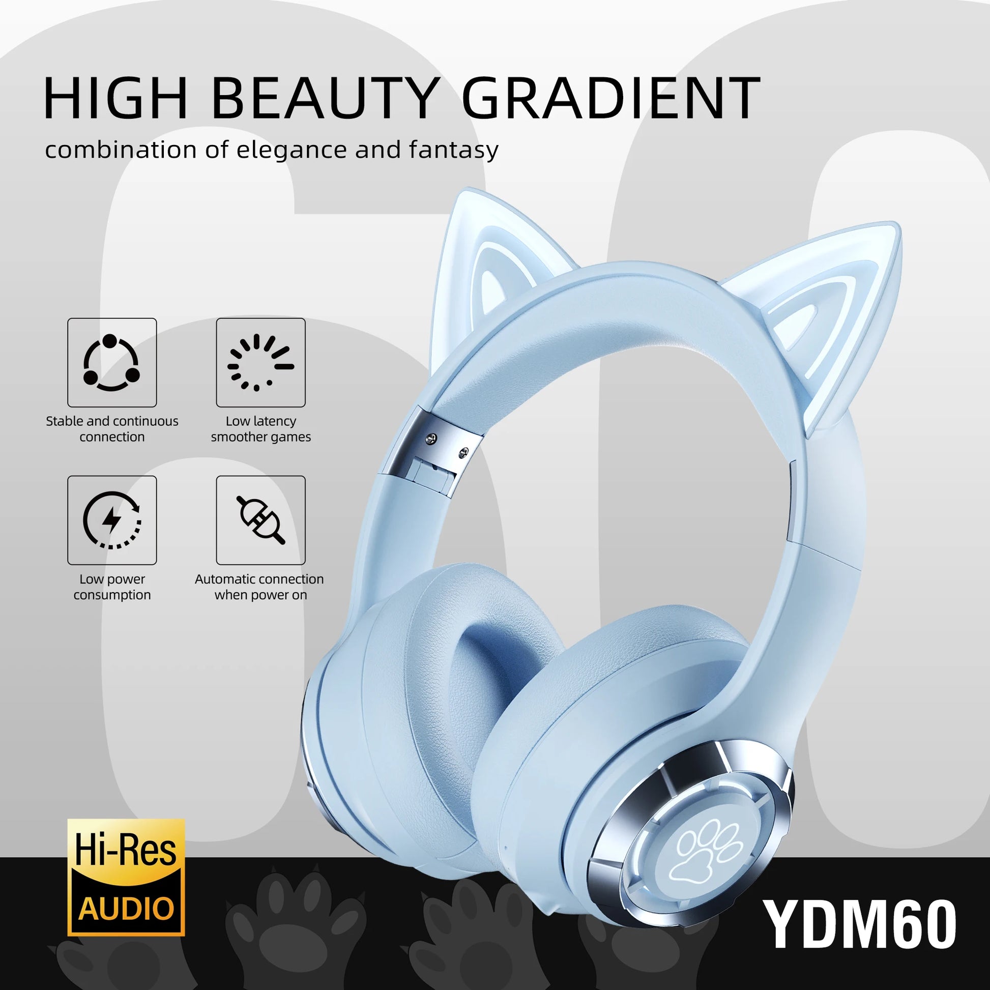 Casque Bluetooth Oreilles de Chat RGB Pliable – Kidstunes