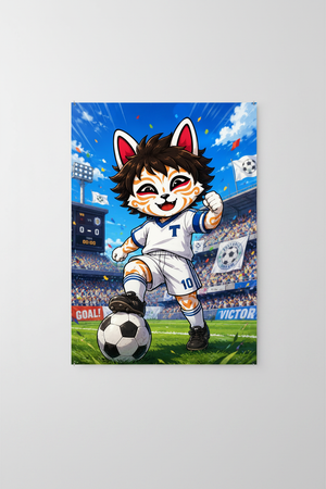 Poster Kid Atton footballeur stade confettis