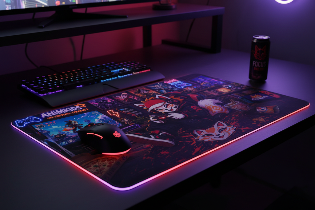 Mise en situation tapis Kid Gamer sur bureau