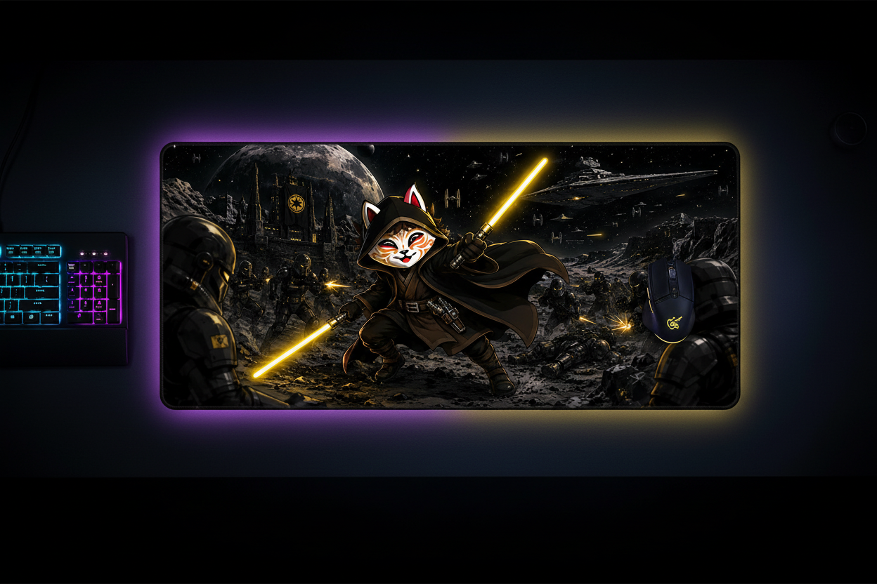 Tapis de souris LED RGB XXL Kid Jedi