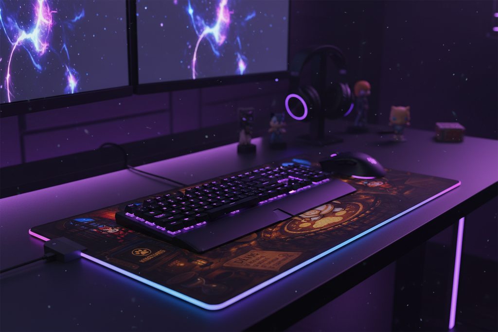 Tapis RGB Kidstunes sur bureau gaming