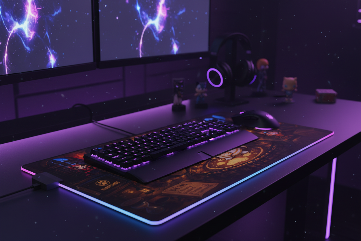 Tapis RGB Kidstunes sur bureau gaming